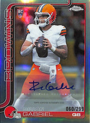 2025 Topps Chrome Dillon Gabriel Auto Autograph Rookie RC Aqua Refractor /299 Browns
