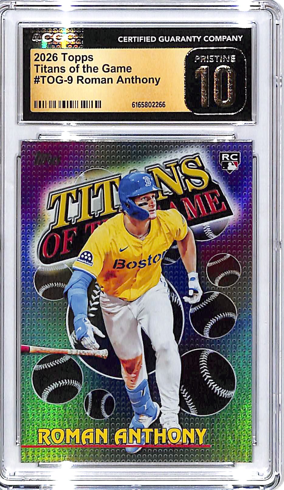 2026 Topps Roman Anthony Titans of the Game Rookie RC CGC 10 Pristine Red Sox