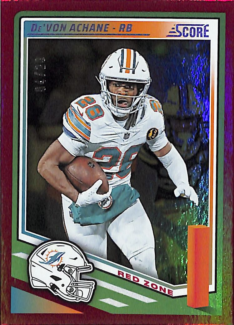 2025 Score De'Von Achane Red Zone /20 Dolphins