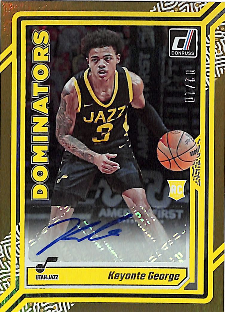 2023-24 Donruss Keynote George Auto Autograph Dominators Rookie RC /10 Jazz