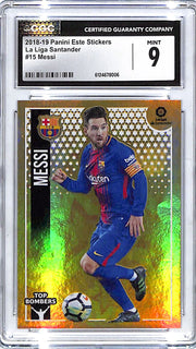 2018-19 Panini Este Stickers La Liga Santander Lionel Messi #15 CGC 9