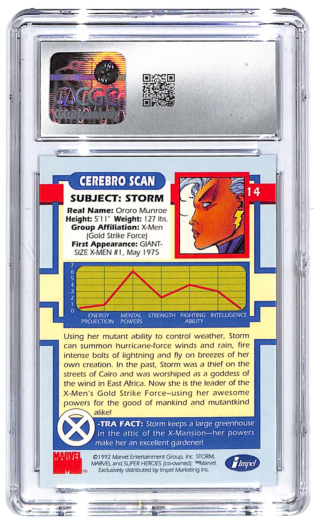 1992 Storm Impel X-Men Series I #14 CGC Mint Plus 9.5