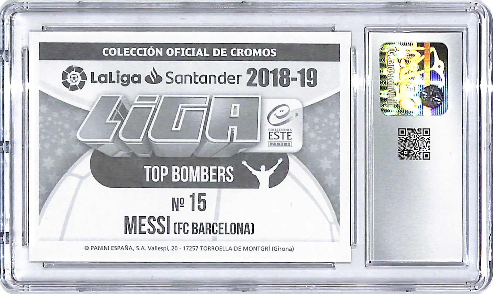 2018-19 Panini Este Stickers La Liga Santander Lionel Messi #15 CGC 9