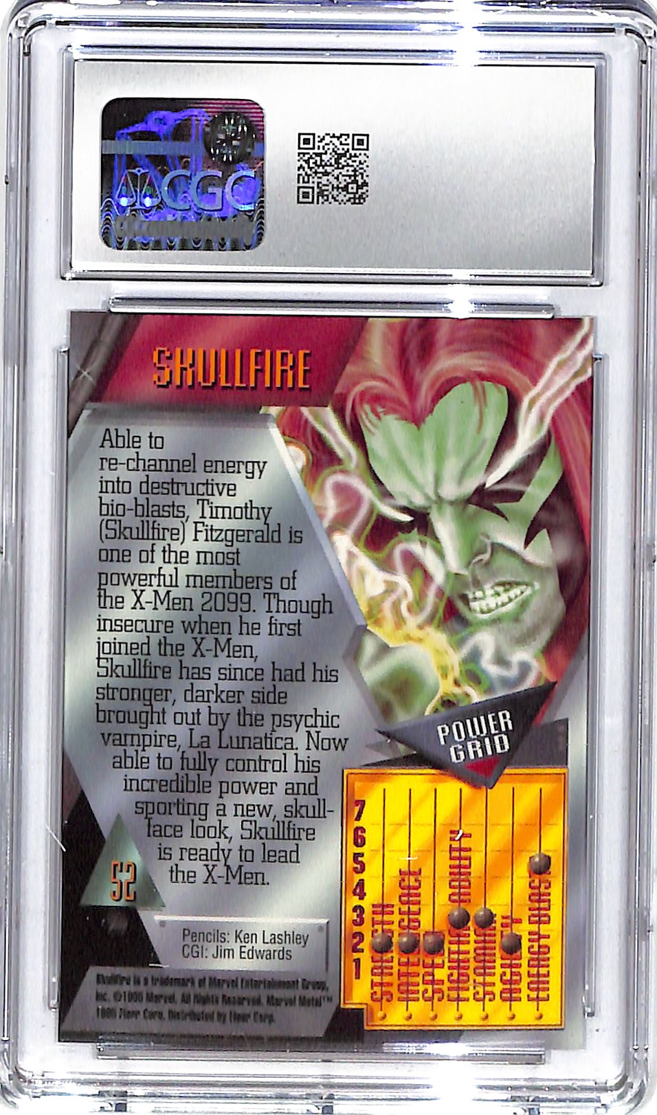 1995 Skullfire Fleer Marvel Metal Inaugural Edition #52 CGC Mint Plus 9.5