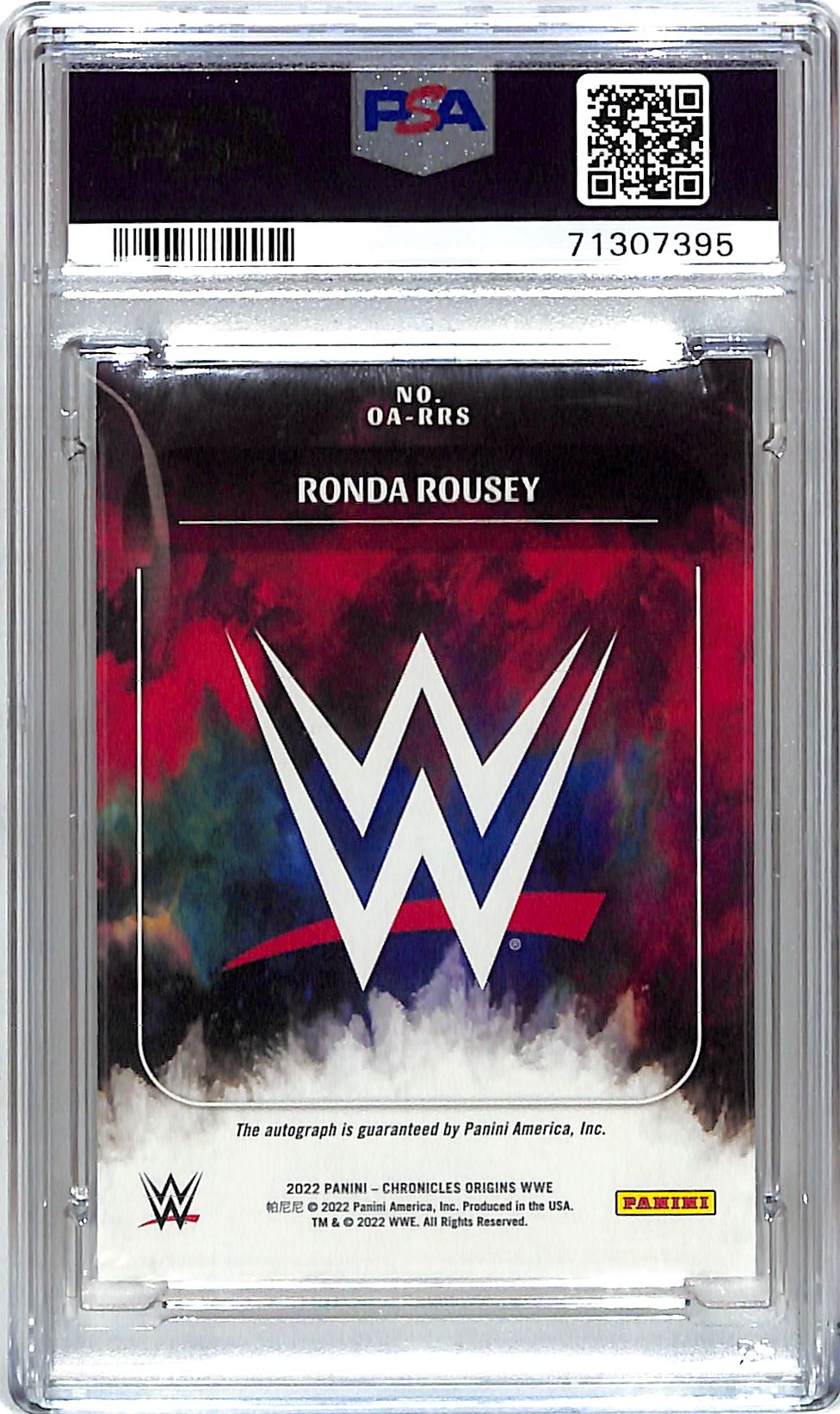 2022 Chronicles WWE Ronda Rousey Origins Auto Autograph PSA 8