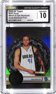 2025-26 Topps Dirk Nowitzki MVP Vault Gold Rainbow Foil /50 CGC 10 Mavericks