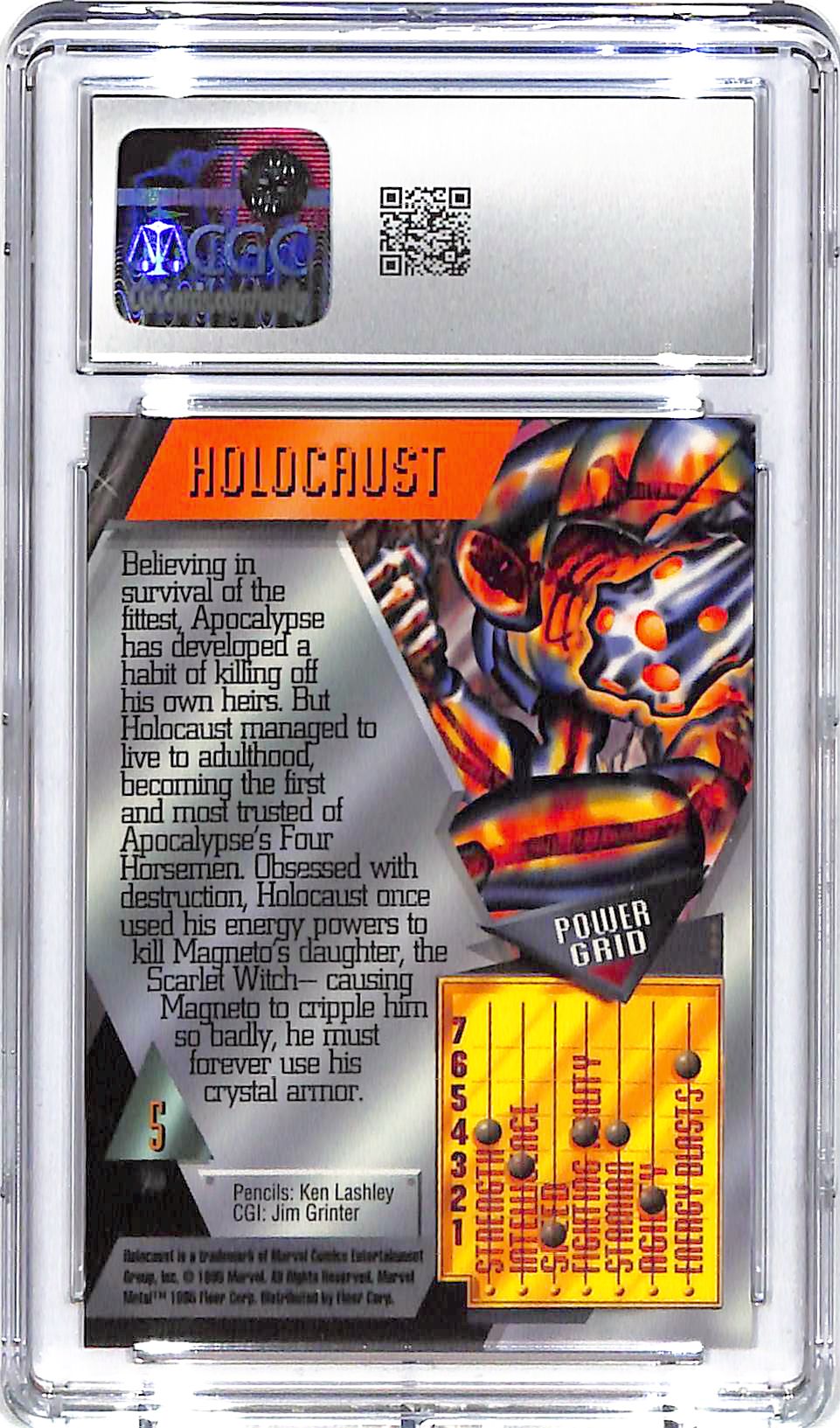 1995 Holocaust Fleer Marvel Metal Inaugural Edition #5 CGC Mint Plus 9.5