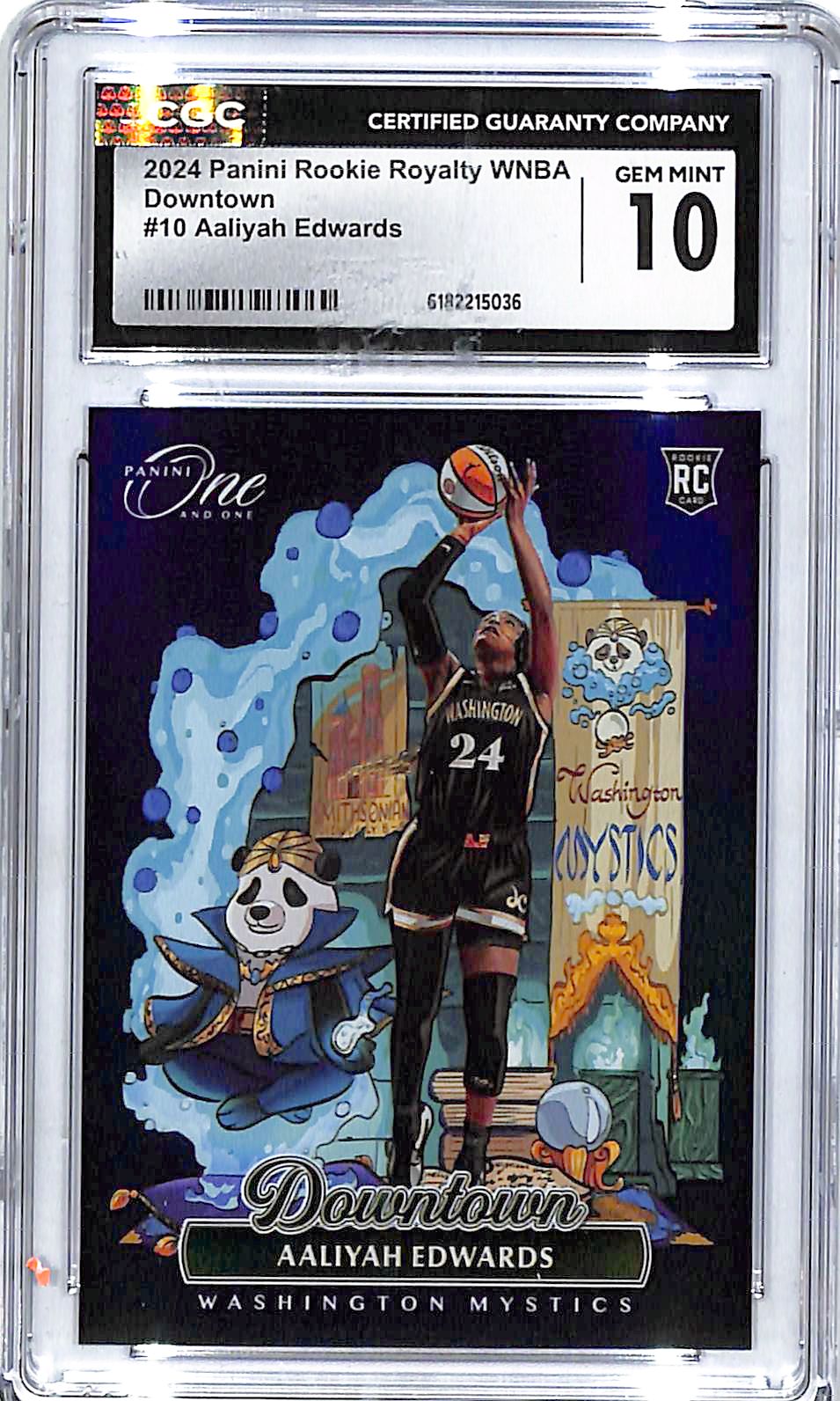 2024-25 Panini WNBA Rookie Royalty Aaliyah Edwards Downtown Rookie RC #10 CGC 10 Mystics