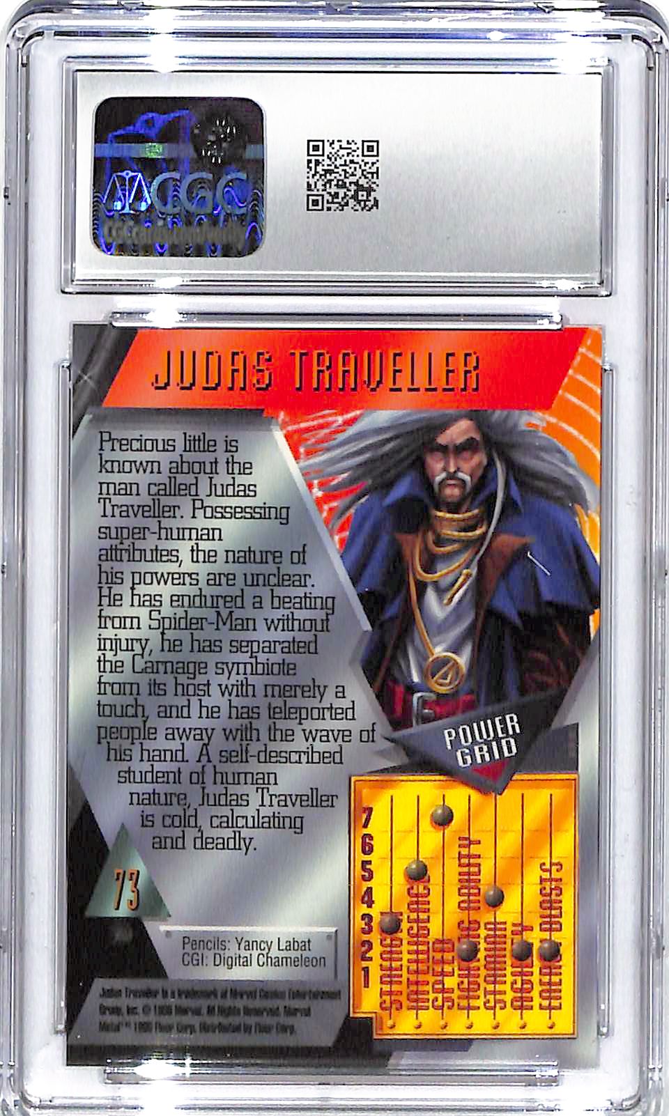 1995 Judas Traveller Fleer Marvel Metal Inaugural Edition #73 CGC Mint Plus 9.5