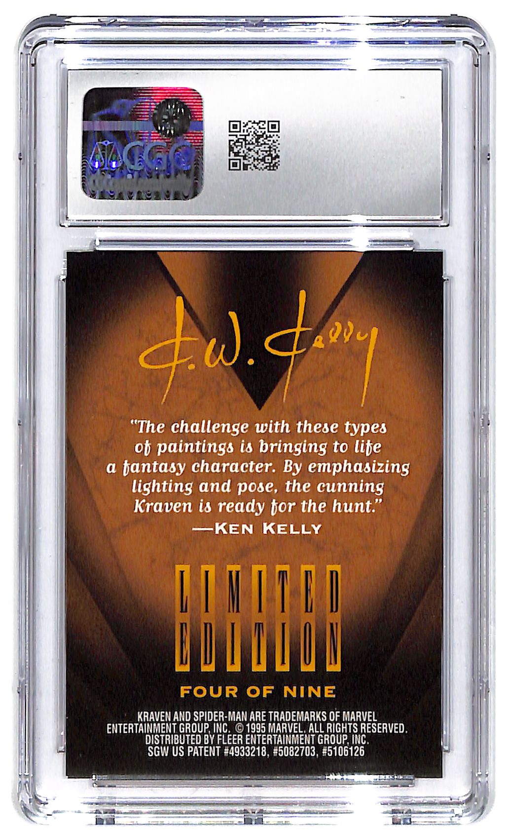 1995 Kraven Fleer Ultra Spider-Man Golden Web #4 of 9 CGC Mint Plus 9.5