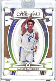 2022 Panini Flawless Collegiate Paolo Banchero Rookie RC Gold Diamond /10 Duke