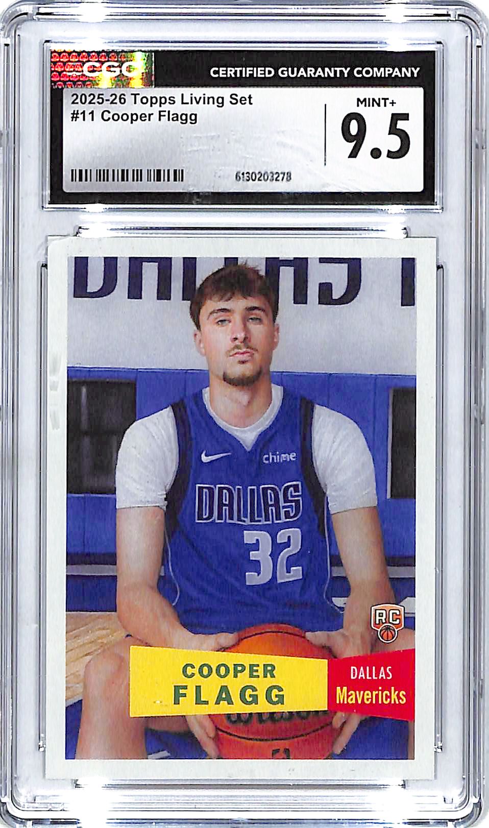2025-26 Topps Living Set Cooper Flagg Rookie RC #11 CGC 9.5 Mavericks