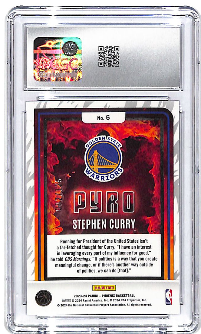 2023-24 Phoenix Stephen Curry Pyro Red /125 CGC 10 Warriors