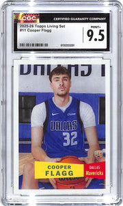 2025-26 Topps Living Set Cooper Flagg Rookie RC #11 CGC 9.5 Mavericks