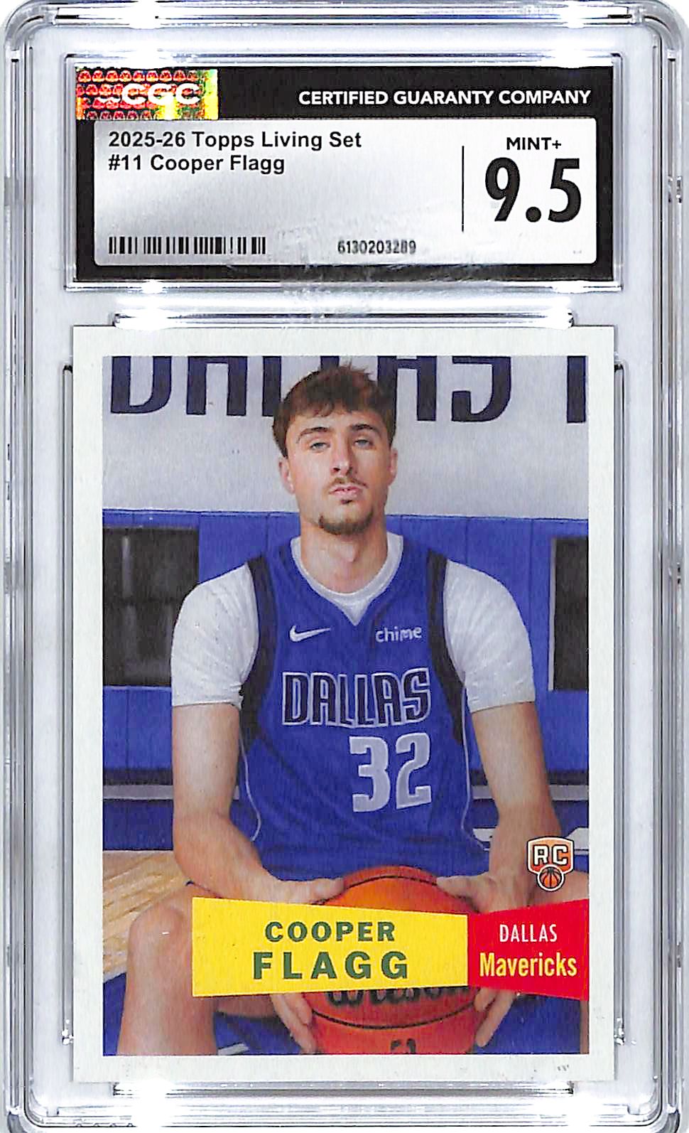 2025-26 Topps Living Set Cooper Flagg Rookie RC #11 CGC 9.5 Mavericks