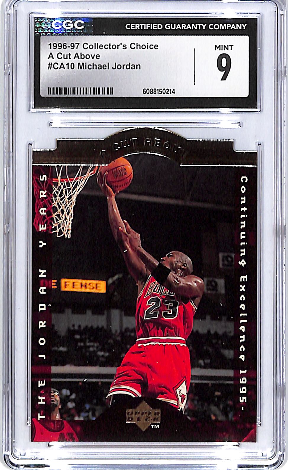 1996-97 Collector's Choice Michael Jordan A Cut Above CA10 CGC 9 Bulls