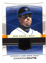 2004 Flair Mike Piazza Diamond Cuts Jersey Patch /18 GAME USED Mets