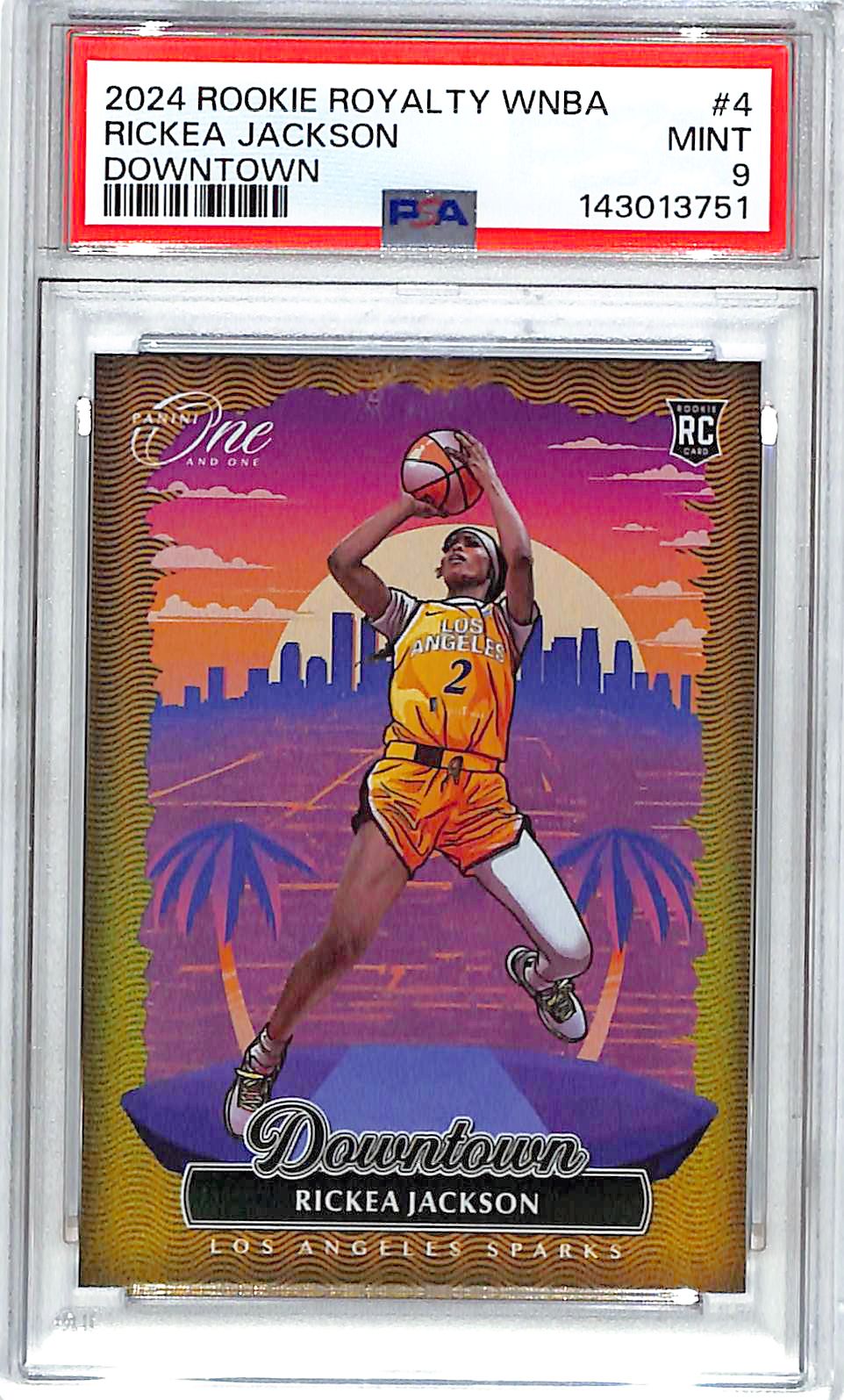 2024-25 Panini WNBA Rookie Royalty Rickea Jackson Downtown RC #4 PSA 9 Sparks
