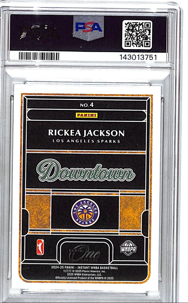 2024-25 Panini WNBA Rookie Royalty Rickea Jackson Downtown RC #4 PSA 9 Sparks