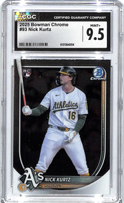 2025 Bowman Chrome Nick Kurtz Rookie RC #93 CGC 9.5 Athletics