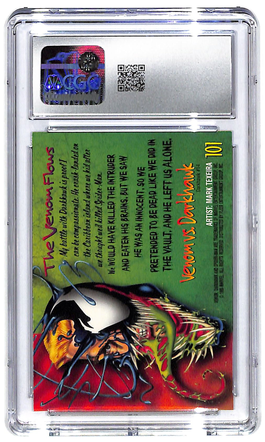 1995 Venom Vs. Darkhawk Fleer Ultra Spider-Man #101 CGC Mint Plus 9.5