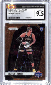 2024 Prizm WNBA Aaliyah Edwards Rookie RC Orange Velocity #70 CGC 9.5 Mystics