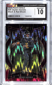 2024 Select Jayden Daniels Rookie RC Black Red Shock CGC 10 Commanders