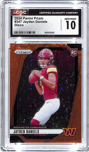 2024 Prizm Jayden Daniels Rookie RC Orange Disco #347 CGC 10 Commanders