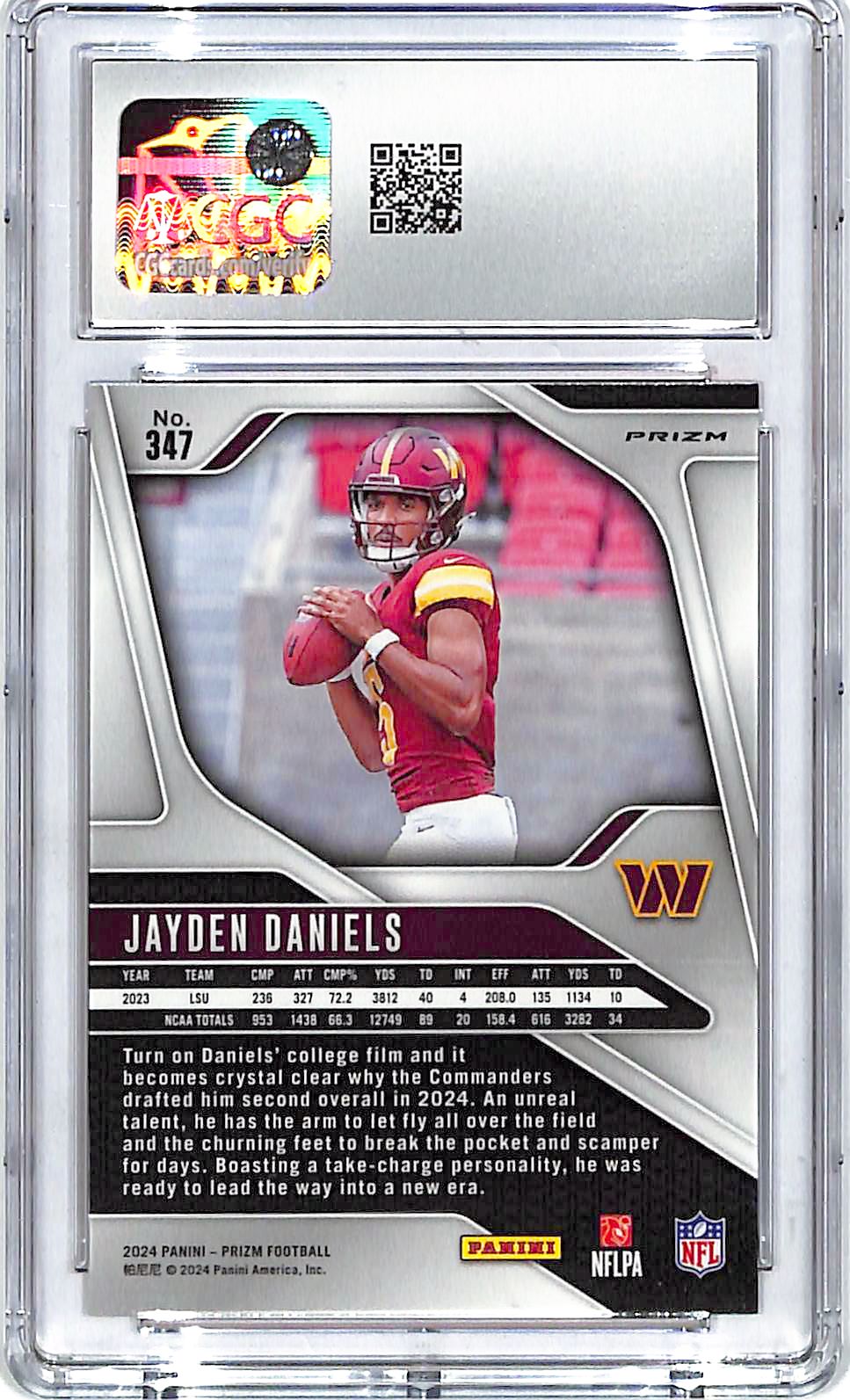 2024 Prizm Jayden Daniels Rookie RC Orange Disco #347 CGC 10 Commanders