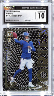 2025 Donruss Jaxson Dart Vortex Rookie RC CGC 10 Giants