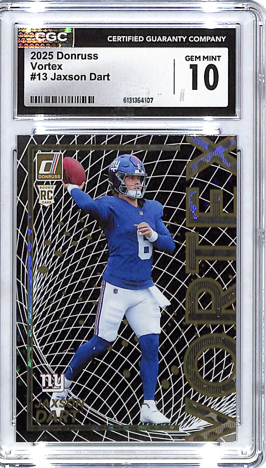 2025 Donruss Jaxson Dart Vortex Rookie RC CGC 10 Giants