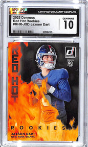 2025 Donruss Jaxson Dart Red Hot Rookies RC CGC 10 Giants