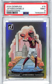 2024 Donruss Jayden Daniels Downtown Rookie RC #16 PSA 9 Commanders