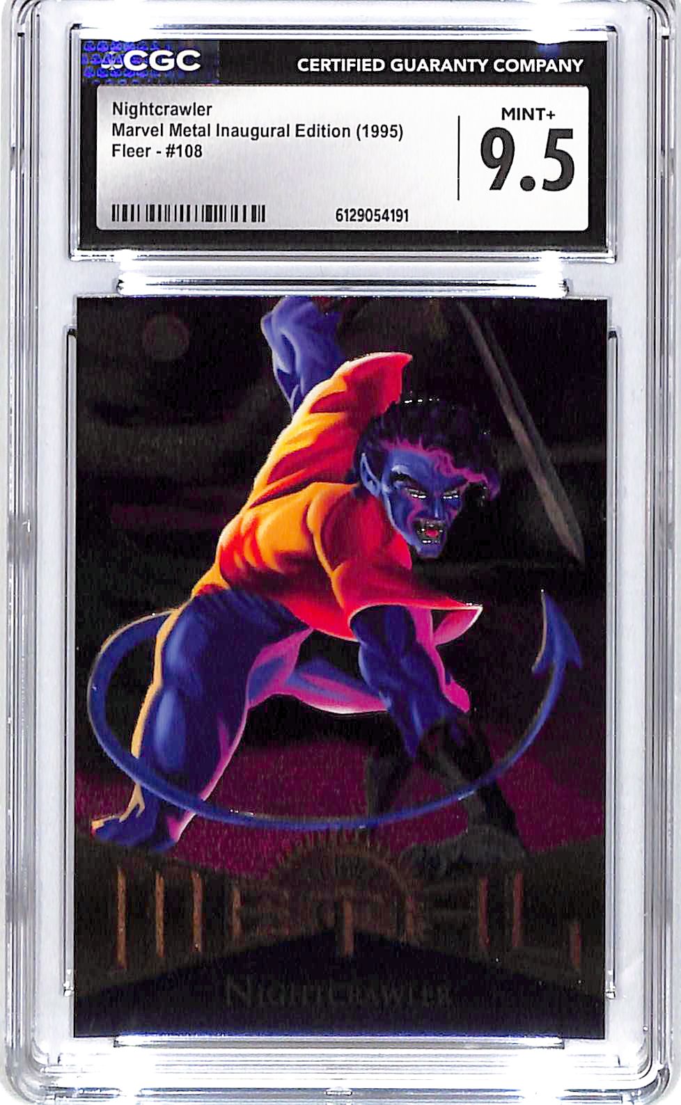 1995 Nightcrawler Fleer Marvel Metal Inaugural Edition #108 CGC Mint Plus 9.5