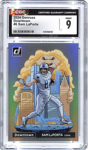 2024 Donruss Sam Laporta Downtown #6 CGC 9 Lions