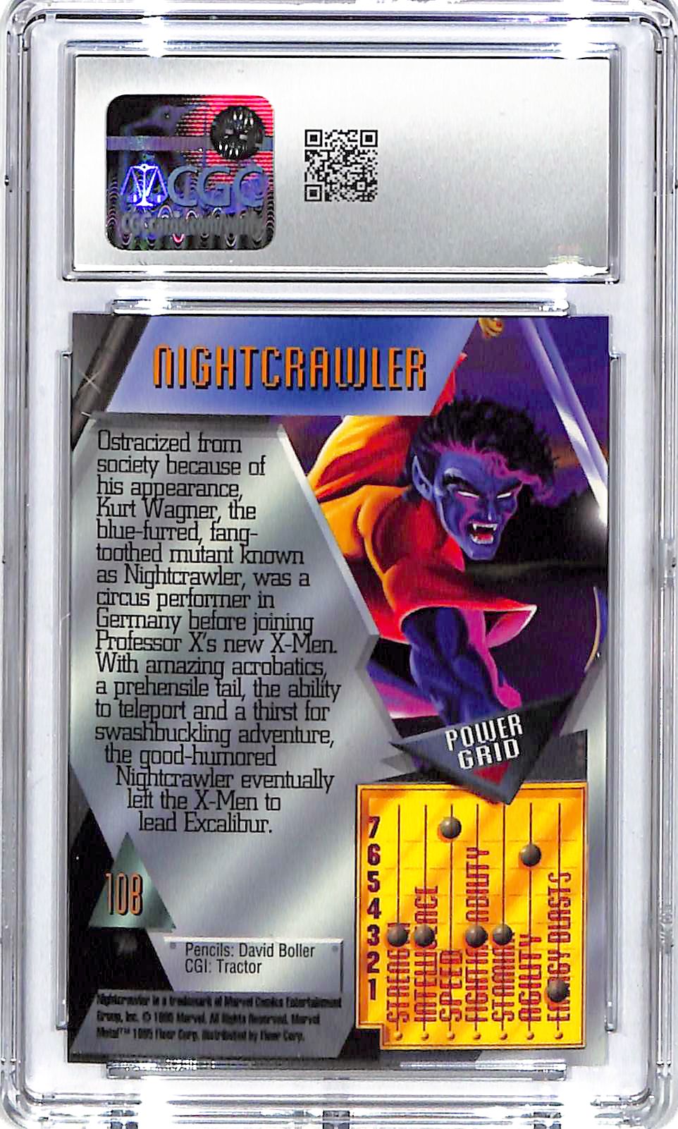 1995 Nightcrawler Fleer Marvel Metal Inaugural Edition #108 CGC Mint Plus 9.5