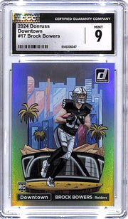 2024 Donruss Brock Bowers Downtown Rookie RC #17 CGC 9 Raiders