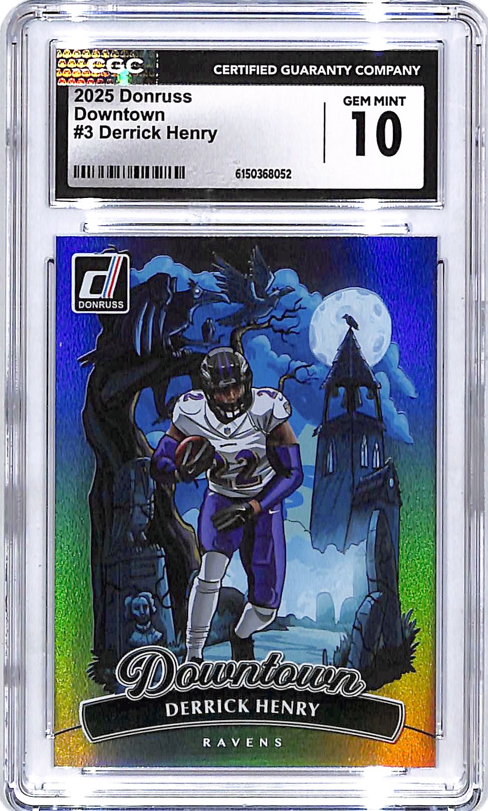 2025 Donruss Derrick Henry Downtown #3 CGC 10 Ravens