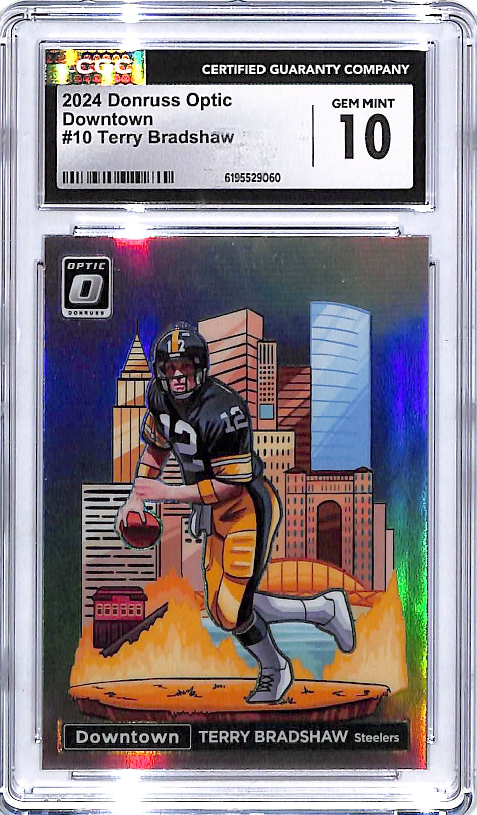 2024 Donruss Optic Terry Bradshaw Downtown #10 CGC 10 Steelers
