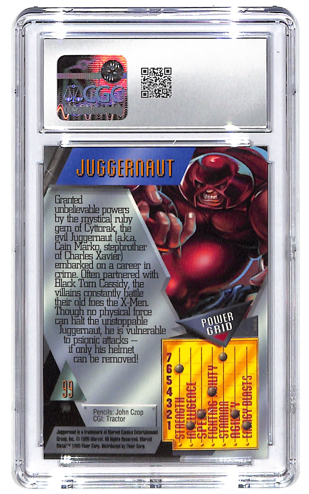 1995 Juggernaut Fleer Marvel Metal Inaugural Edition #99 CGC Mint Plus 9.5