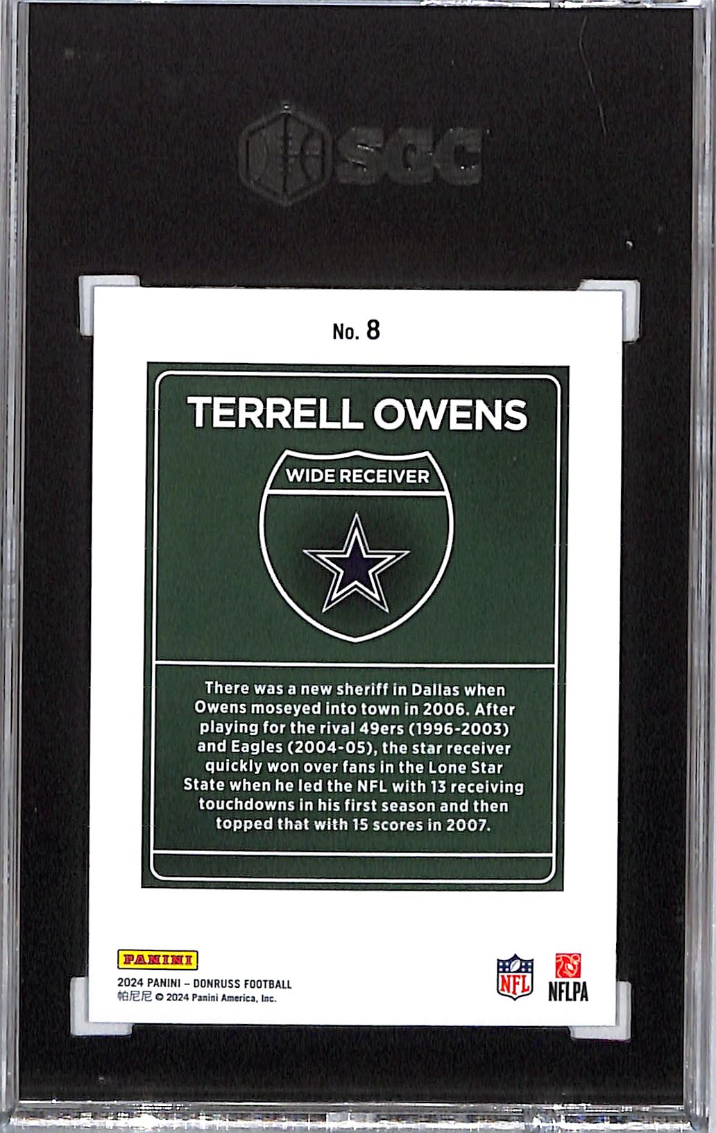 2024 Donruss Terrell Owens Downtown #8 SGC 9.5 Cowboys