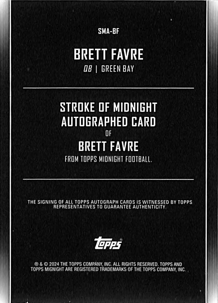2024 Topps Midnight Brett Favre Auto Autograph /3 Packers