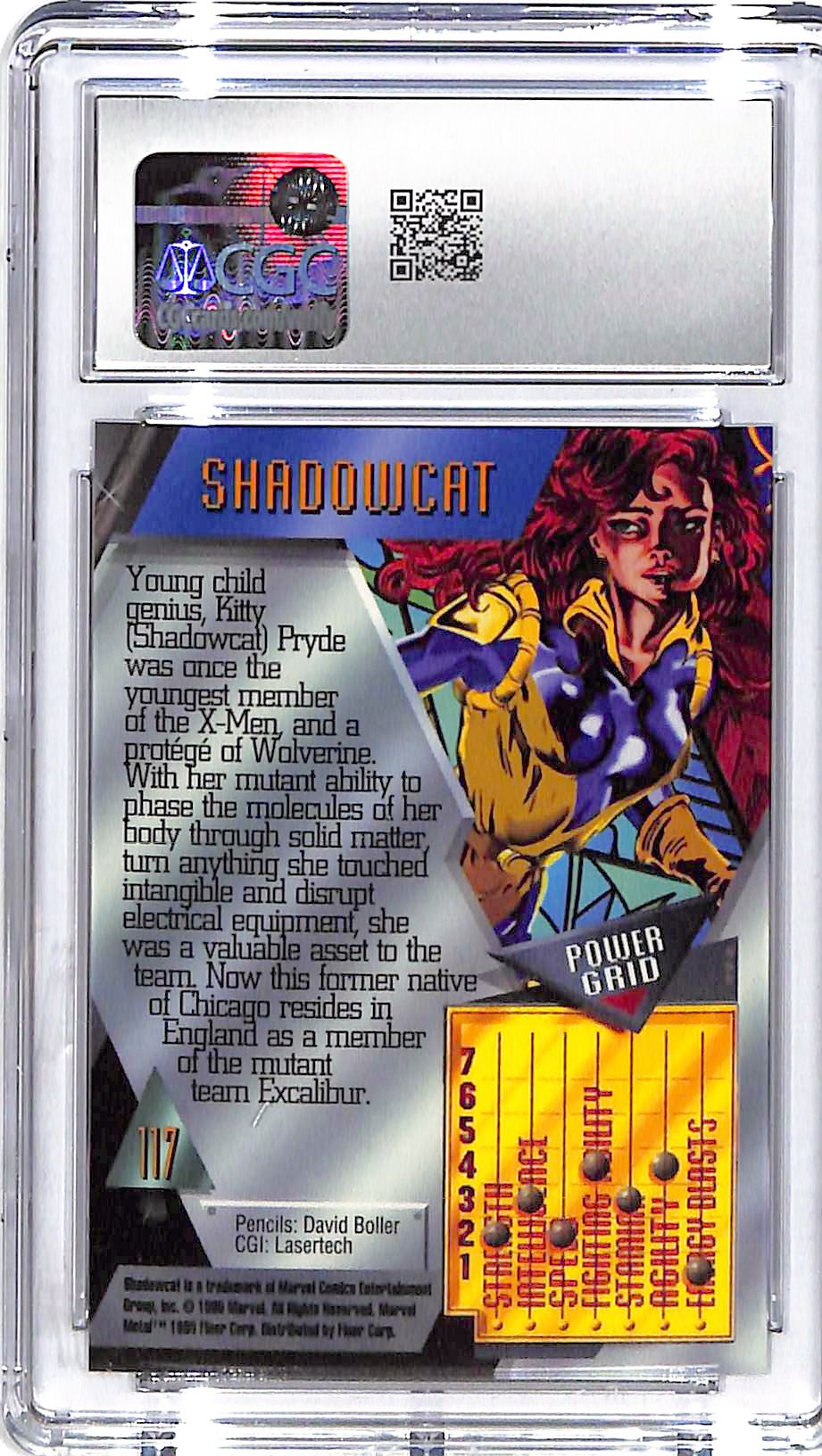 1995 Shadowcat Fleer Marvel Metal Inaugural Edition #117 CGC Mint Plus 9.5