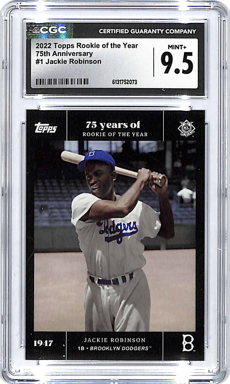 2022 Topps Rookie of the Year 75th Anniversary Jackie Robinson #1 CGC 9.5