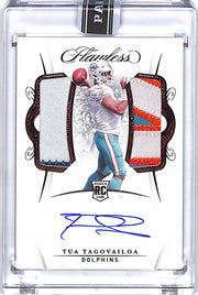2020 Flawless Tua Tagovailoa Auto Autograph Rookie RC Patch Jersey Black Box 1/1