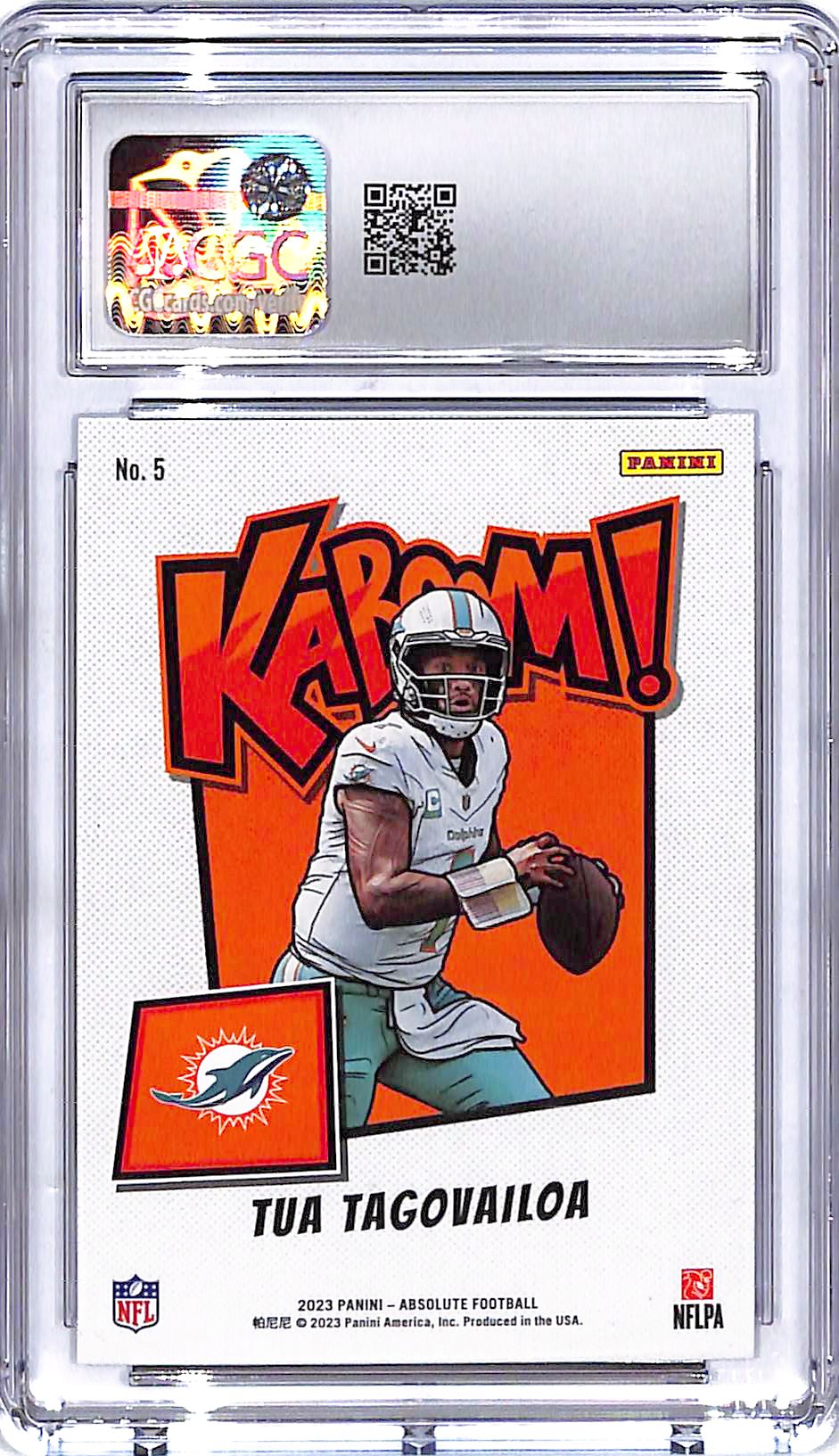 2023 Absolute Tua Tagovailoa Kaboom Horizontal #5 CGC 10 Dolphins