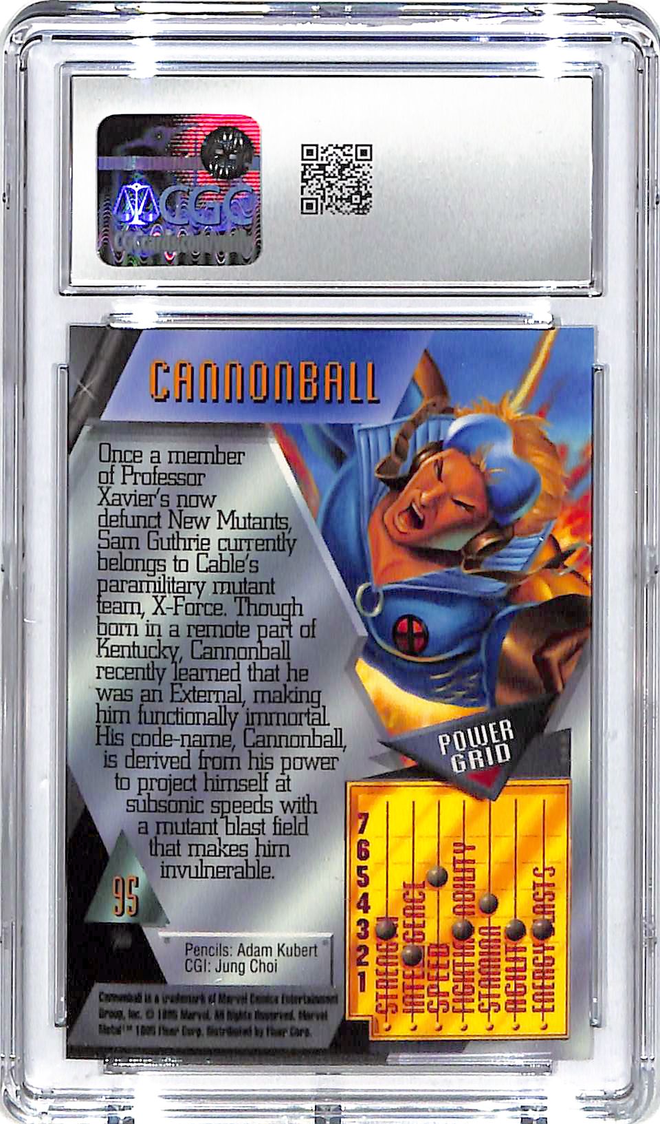 1995 Cannonball Fleer Marvel Metal Inaugural Edition #95 CGC Mint Plus 9.5