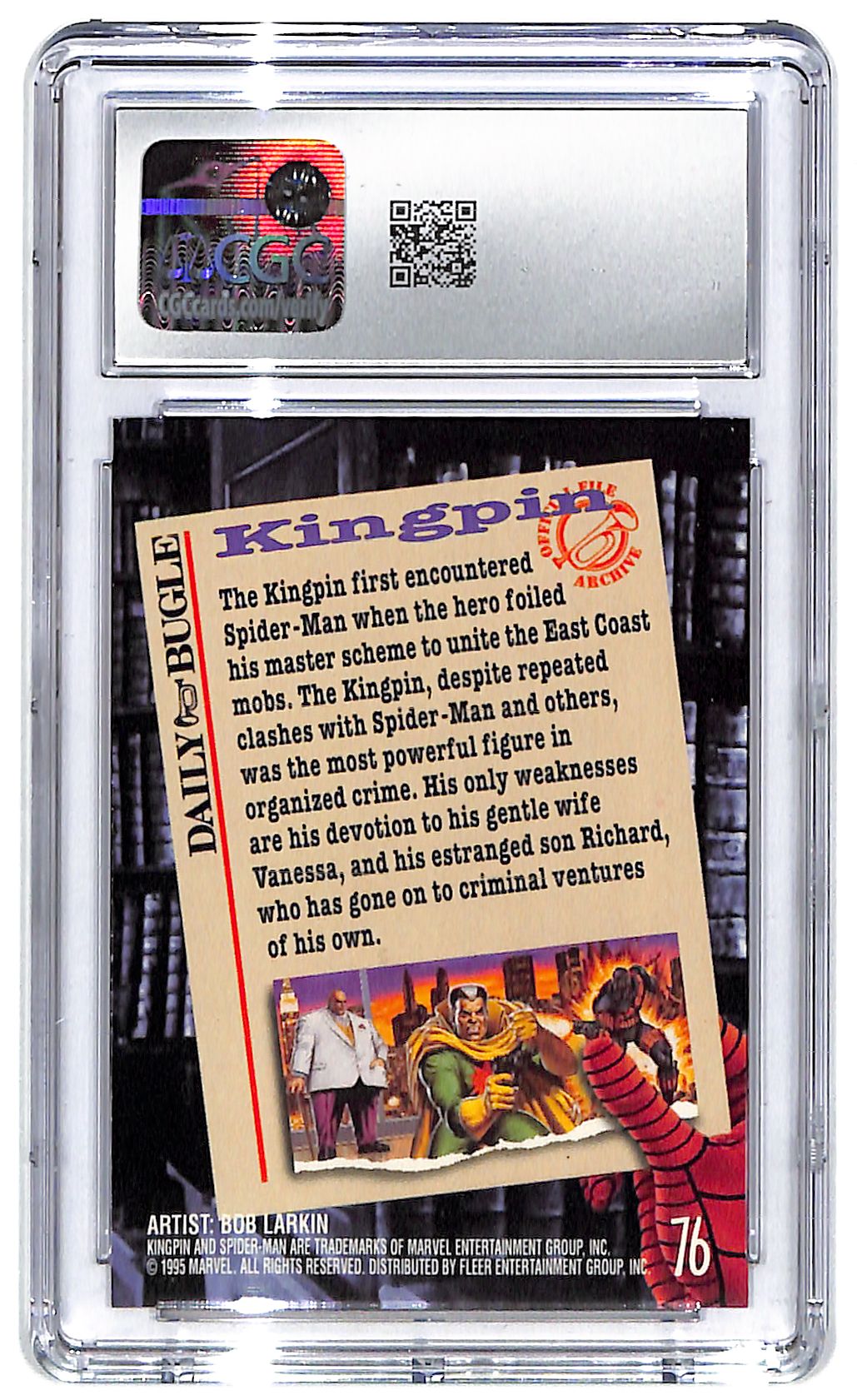 1995 Kingpin Fleer Ultra Spider-Man #76 CGC Mint Plus 9.5