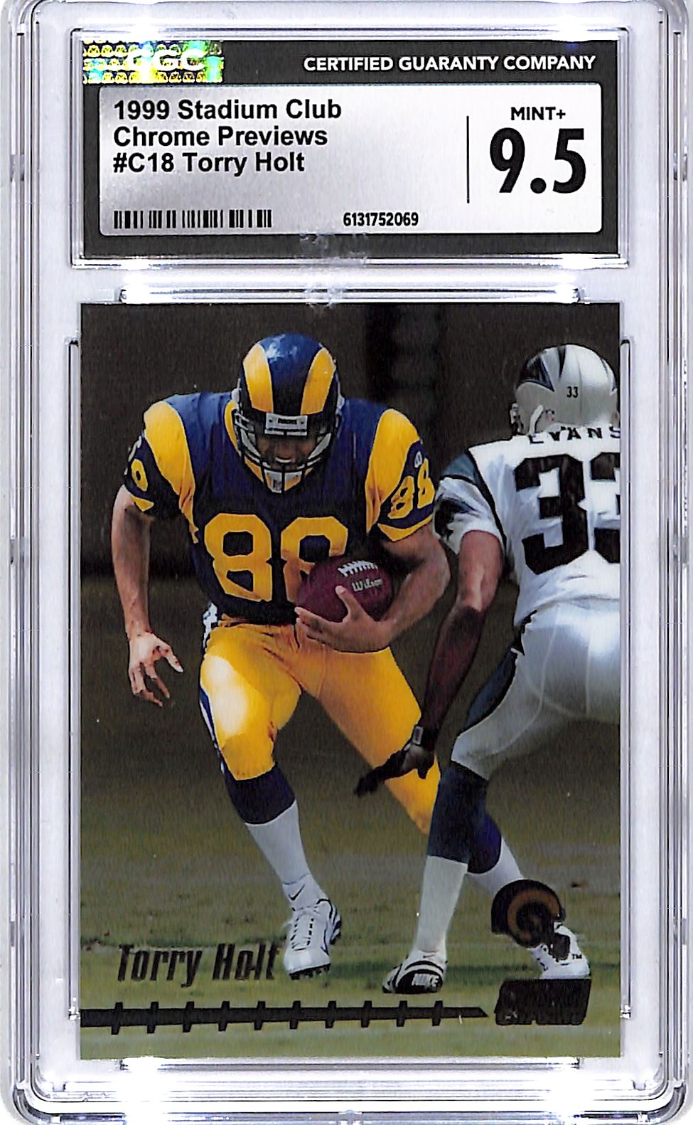 1999 Topps Stadium Club Torry Holt Chrome Preview CGC 9.5 Rams