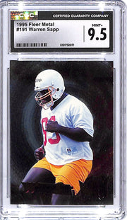 1995 Fleer Metal Warren Sapp Rookie RC #191 CGC 9.5 Buccaneers